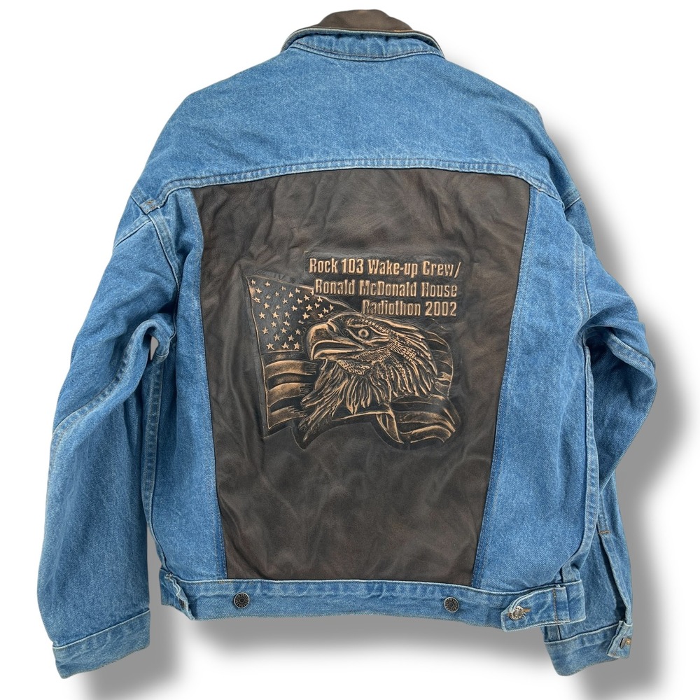 Rock 103 Wake-Up Crew 2002 Ronald McDonald House Denim Jacket TYCA Made in USA